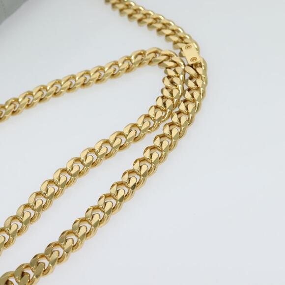 CELINE Quilted Chain Shoulder Bag Lamb Skin Gray Gold - Picture 7 of 13